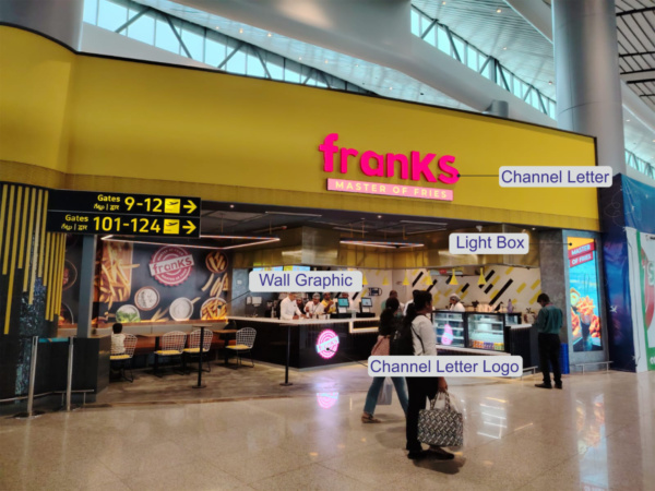 Signage for Frank at Hyderabad Airport